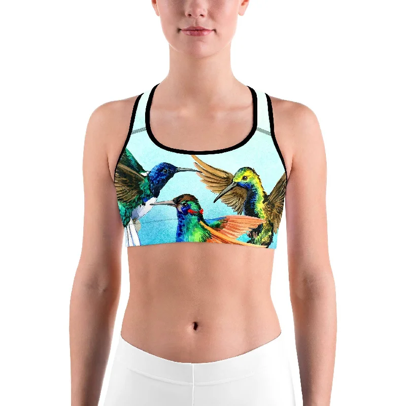 Organic Vegan Protein Yoga Bars -Watercolor Hummingbird Sports bra