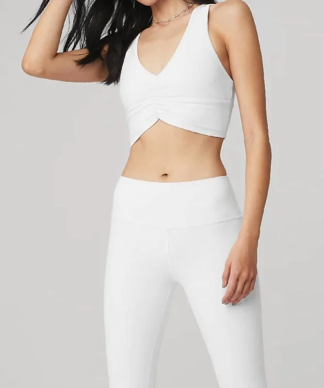 Yoga Bar for Performance Recovery -Wild Thing Tank Sports Bra In White