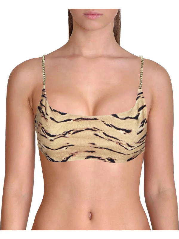 Yoga Bar for a Complete Snack -Womens Chain Animal Print Sports Bra
