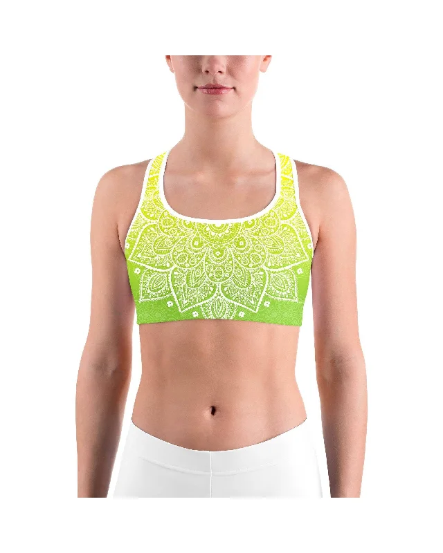 Protein Yoga Bars with Real Fruit -Yellow to Green Mandala Sports bra