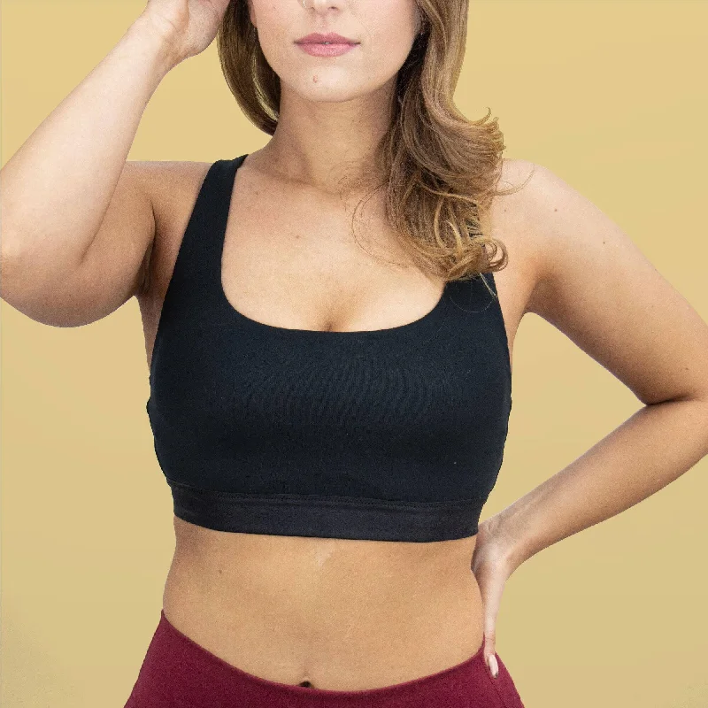 Yoga Bar with Almond Butter -Yoga Bra - Black