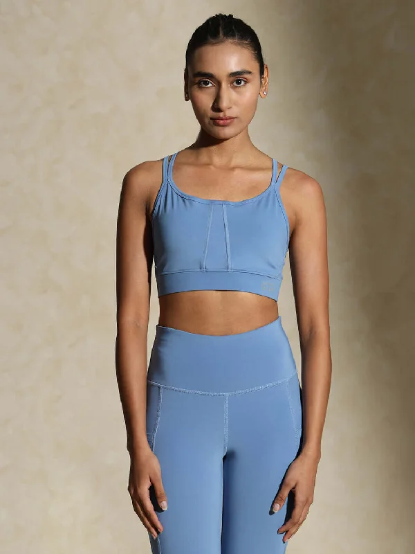 Yoga Bar with Vitamin D3 -Yoga Strap Back Bra Cerulean