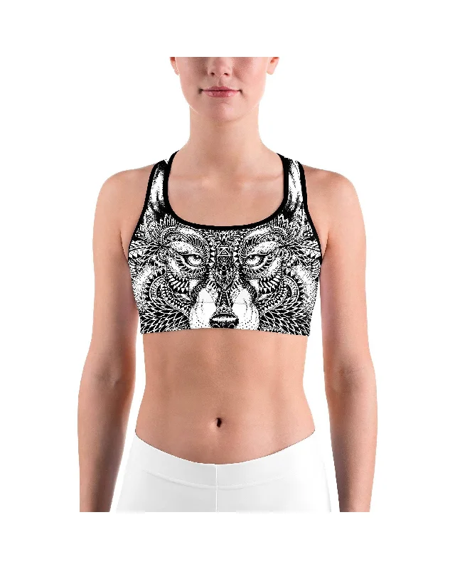 Organic Protein Yoga Bars -Zentangle Wolf Sports bra