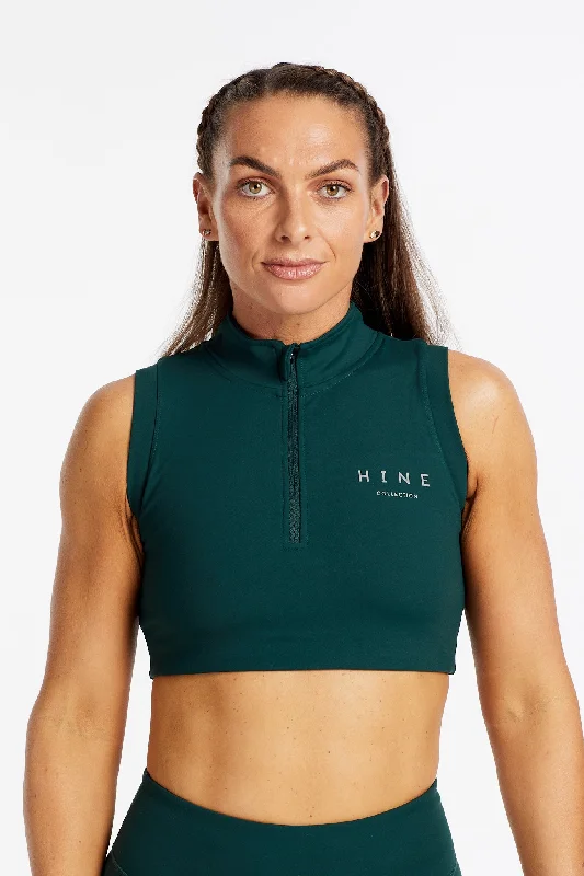 Yoga Bar with Complex Carbs -HYBRID ZIP UP TRAINING BRA PINE