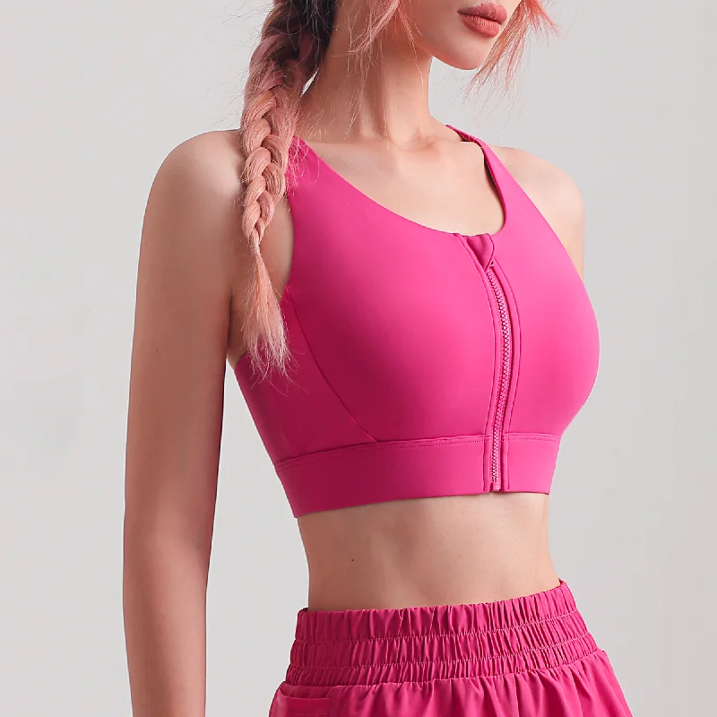 Organic Yoga Bars for Better Digestion -Zipper Yoga Bra