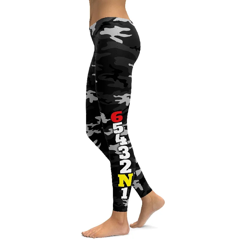 Full-Length Yoga Pants -1 Down 5 Up Motorcycle Leggings