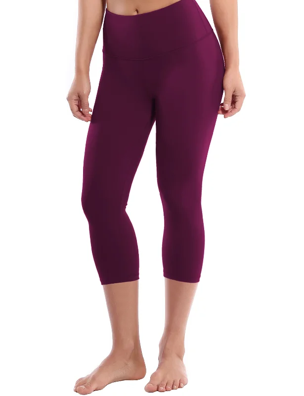 Best Leggings for Yoga Practice -19" High Waist Crop Tight Capris grapevine
