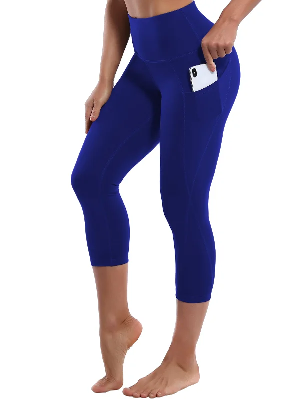 Yoga Pants for Strength and Flexibility Training -19" High Waist Side Pockets Capris navy Yoga Pants for Strength and Flexibility Training -19" High Waist Side Pockets Capris navy