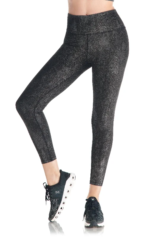Yoga Pants with Adjustable Waist -2-Tone Serpent High-Waist Leggings