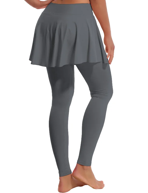Yoga Pants for Fitness and Recovery -Athletic Tennis Golf Skort with Pocket Shorts gray