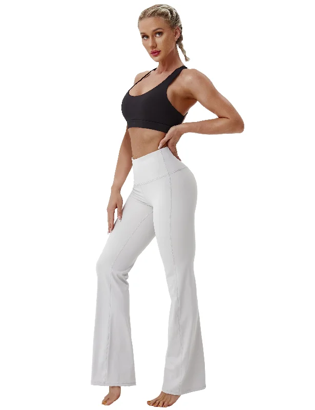 Yoga Pants for Dynamic Movements -29" 31" 33" 35" 37" High Waist Bootcut Leggings Lightgray
