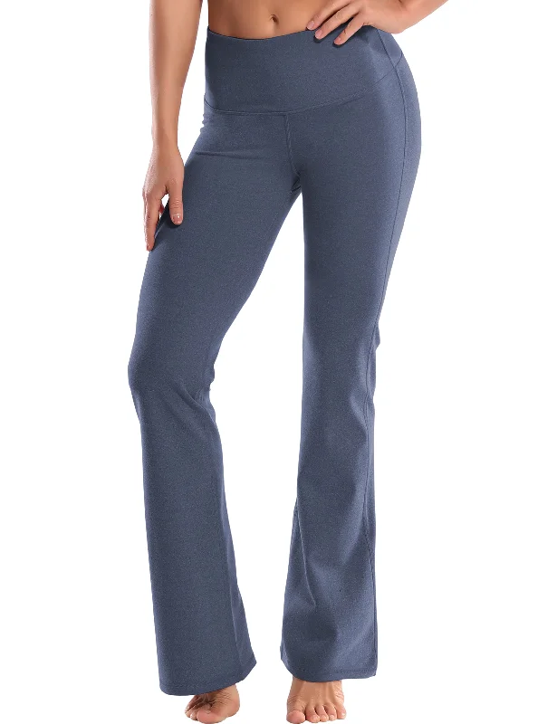 Yoga Pants for Outdoor Activities -29" 31" 33" 35" 37" High Waist Bootcut Leggings heathernavy