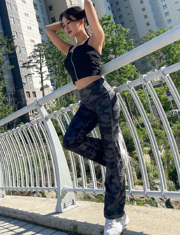 Lightweight Yoga Pants for Comfort -29" 31" 33" 35" 37" High Waist Printed Bootcut Leggings dimgray brushcamo ins Lightweight Yoga Pants for Comfort -29" 31" 33" 35" 37" High Waist Printed Bootcut Leggings dimgray brushcamo ins