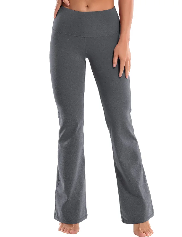 Quick-Dry Yoga Pants for Women -29" 31" 33" 35" 37" High Waist Bootcut Leggings heathercharcoal