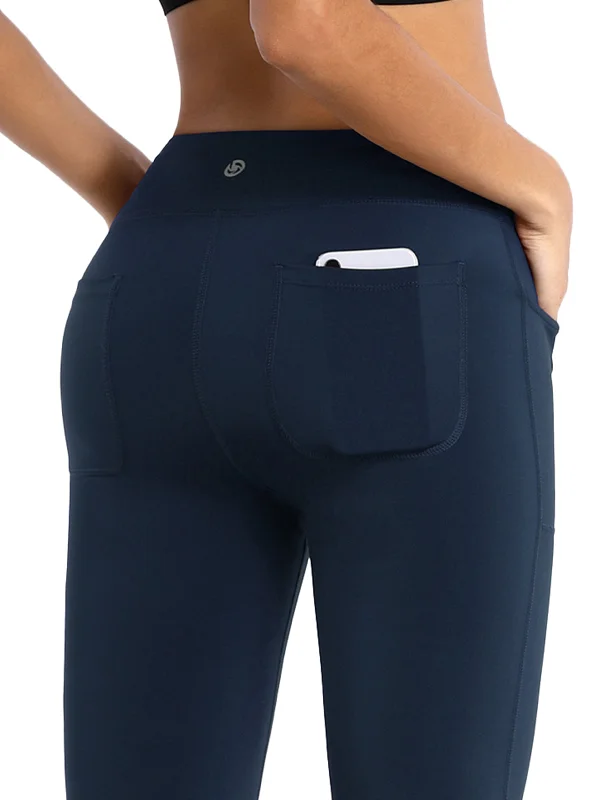 Yoga Pants for Intense Stretching -29" 31" 33" 35" Bootcut Leggings with Pockets darknavy Yoga Pants for Intense Stretching -29" 31" 33" 35" Bootcut Leggings with Pockets darknavy