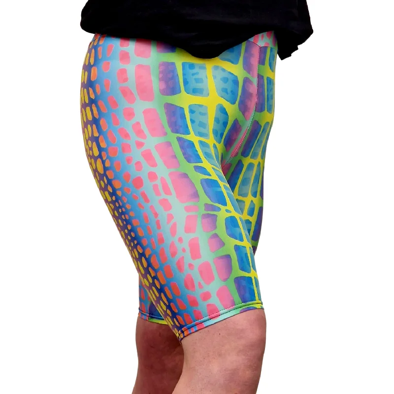 Yoga Shorts for Core Workouts -24/7 Biker Shorts - Wicked Snakeskin