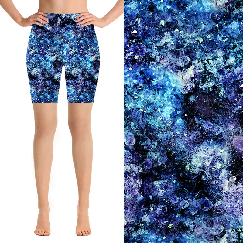 Yoga Shorts for Relaxing Flexibility Training -24/7 Biker Shorts - Crystals