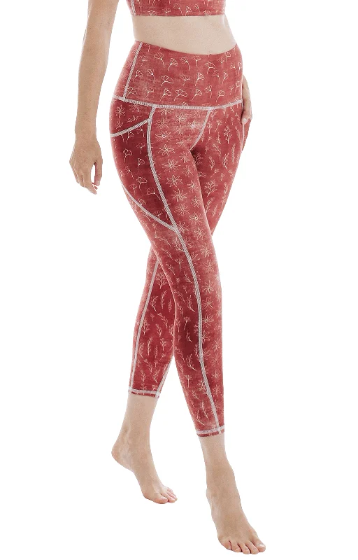 Flexible Yoga Pants for Active Women -7/8 Boundless Legging with Pockets in Terracotta Time