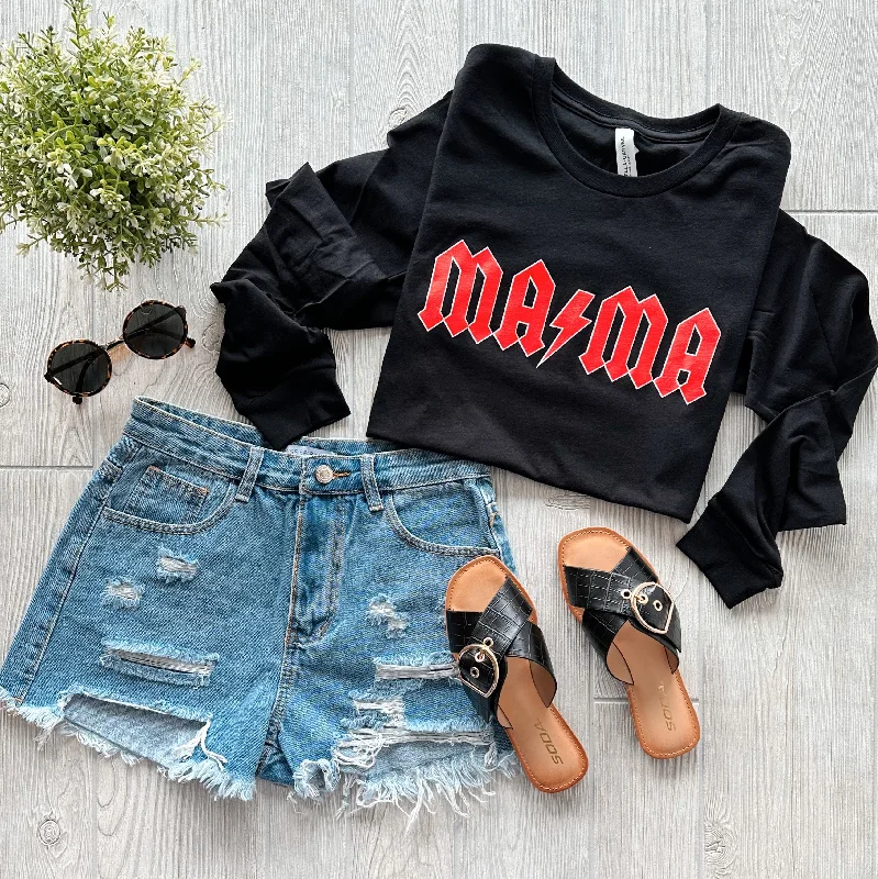 Yoga Tops for Better Support and Stretch -AC/DC Mama • Long Sleeve