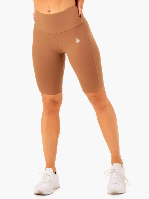 Yoga Shorts for Flexible Poses -Action Bike Short - Mocha