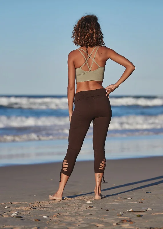 Stylish and Comfortable Yoga Tops for Women -Active Sports Bra - Tan Green