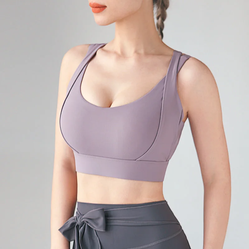 Yoga Tops for Flexibility and Stretch -Plus-size wear shockproof running fitness bra yoga vest bra