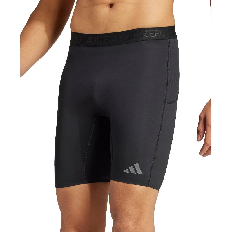Yoga Shorts for Gym Workouts -adidas Adizero Mens Short Running Tights - Black