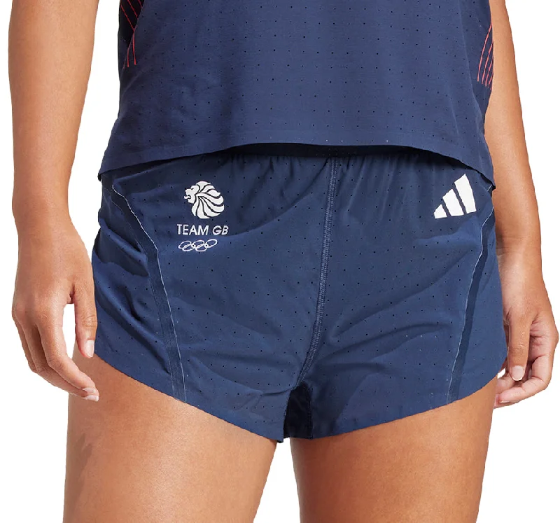 Quick Dry Yoga Shorts -adidas Adizero Team GB Womens Split Running Shorts - Blue