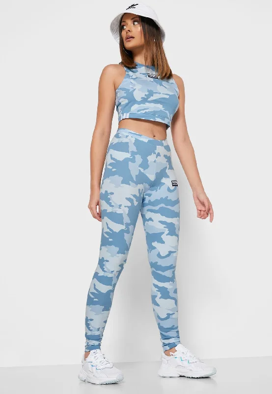 Yoga Shorts for Easy Stretching -Adidas Camo Tights Sky Tint/Shade Blue FM2494 Women's Yoga Shorts for Easy Stretching -Adidas Camo Tights Sky Tint/Shade Blue FM2494 Women's