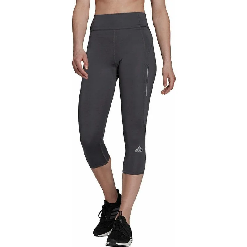 Comfortable Yoga Shorts -adidas Own The Run Womens 3/4 Capri Running Tights - Grey