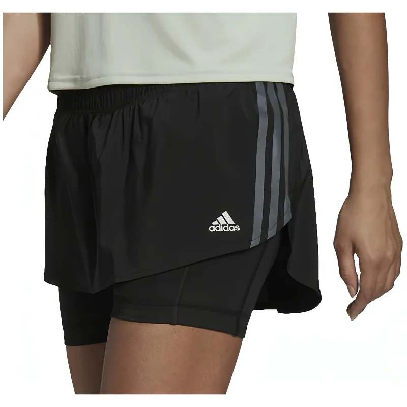 Women's Yoga Shorts for Gym Use -adidas Run Icons 3 Stripes Womens Running Skort - Black Women's Yoga Shorts for Gym Use -adidas Run Icons 3 Stripes Womens Running Skort - Black
