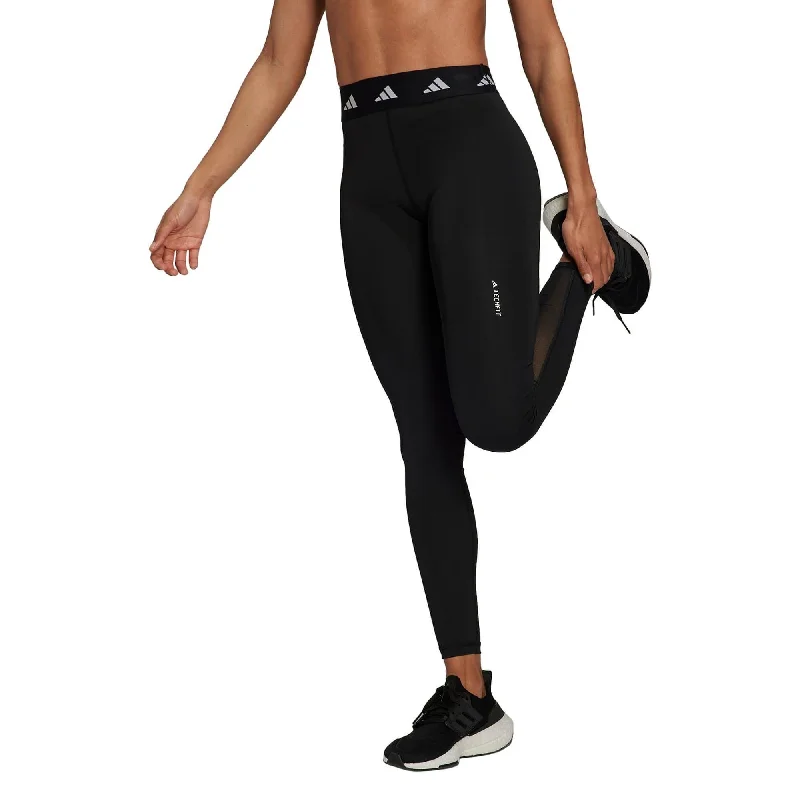 High-Waisted Yoga Shorts -adidas Tech Fit Womens Long Training Tights - Black