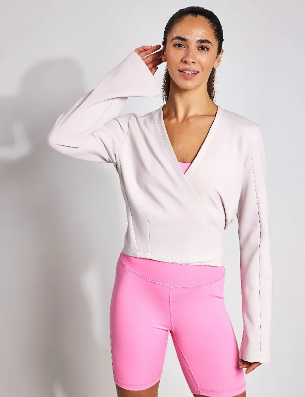 Yoga Tops with Unique Designs for Style -Yoga Cover-Up - Putty Mauve