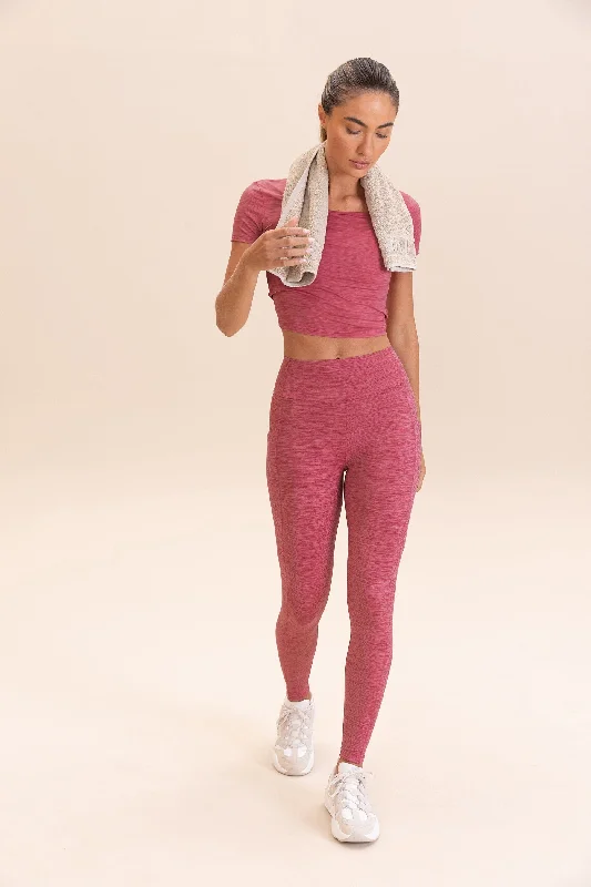 Yoga Tops for Deep Stretching and Movement -Aero Back Melange Top