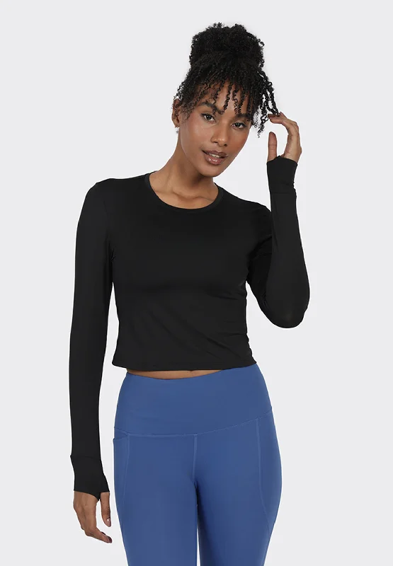 Yoga Tops for Deep Stretching Poses -AeroCool™ Training - Crop Top Full Sleeves