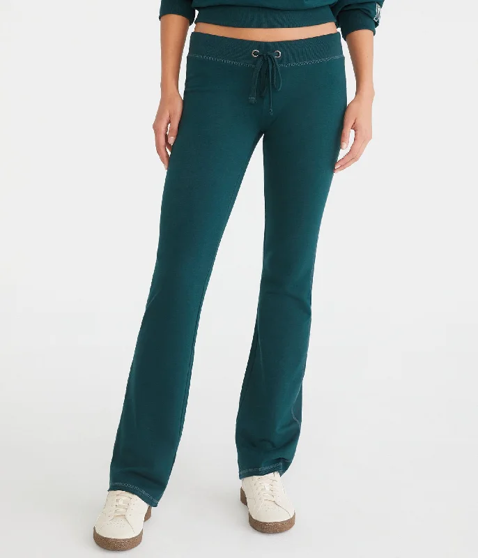 Yoga Shorts for Flexibility -Aeropostale Solid Fit & Flare Sweatpants