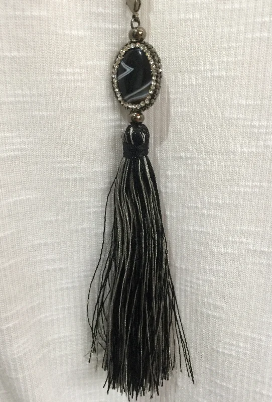 Yoga Shorts for Flexibility and Strengthening -Agate and Crystal Long Tassel Necklace