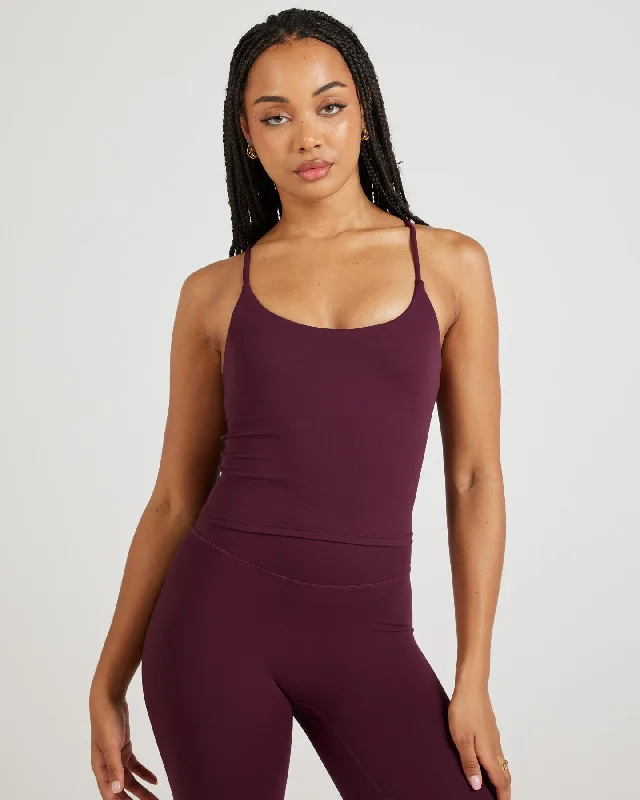 Soft and Stretchable Yoga Tops -Airey Tank - Cherry Cola