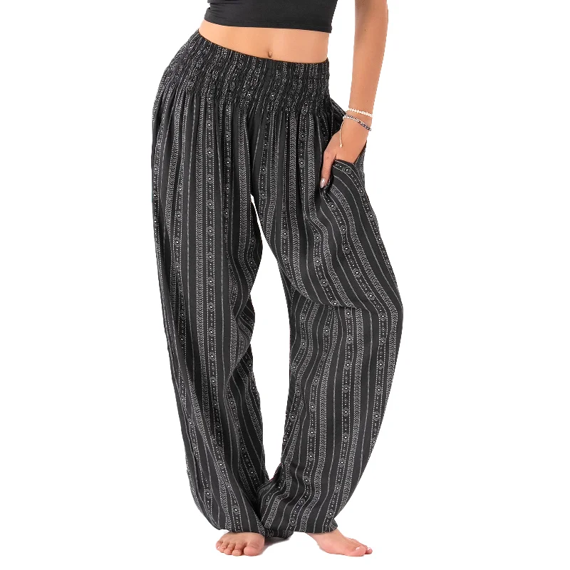 Yoga Pants for Total Comfort -Akha Tribal Print Harem Pants