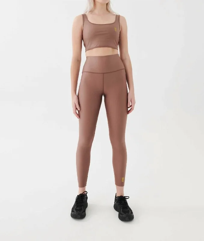 High-Waisted Yoga Shorts for Tummy Control -All Around Legging In Cafe