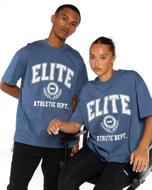 Women's Yoga Tops for Pilates and Flexibility -Alumni Tee - Blue