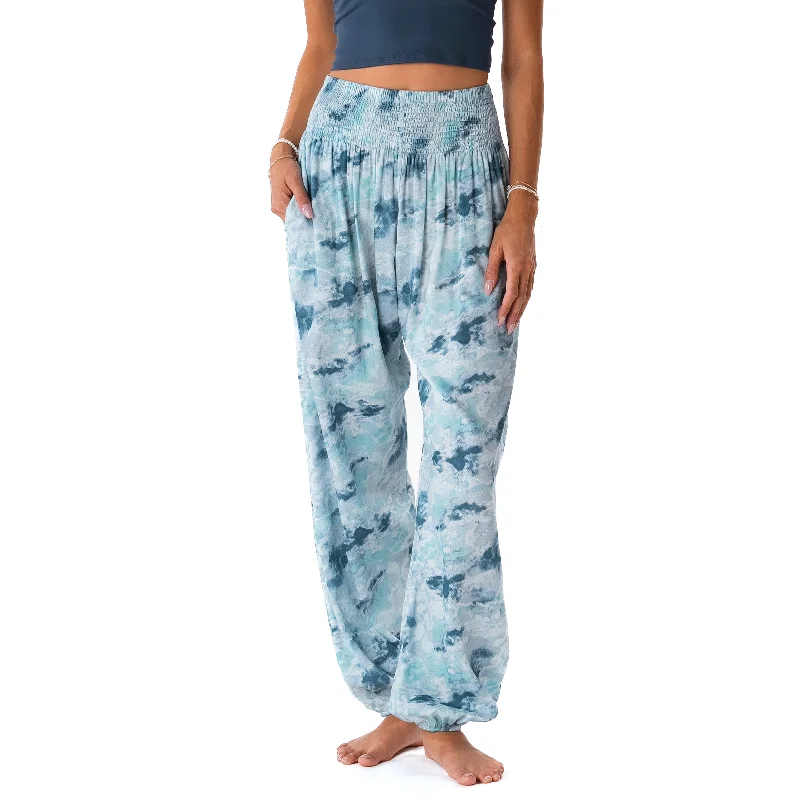 Breathable Yoga Pants for Comfort -Amazonite Harem Pants