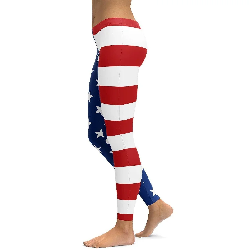 Yoga Pants for All Types of Yoga -USA Stars & Stripes Leggings