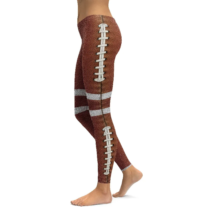 Yoga Pants with Adjustable Waist -American Football Leggings