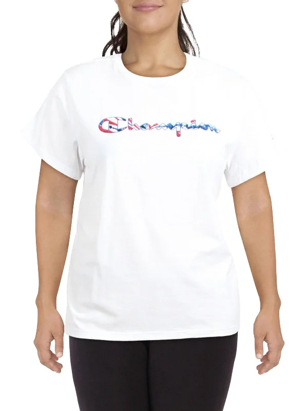 Women's Yoga Tops with Soft, Stretchy Fit -Americana Womens Logo Cotton Pullover Top