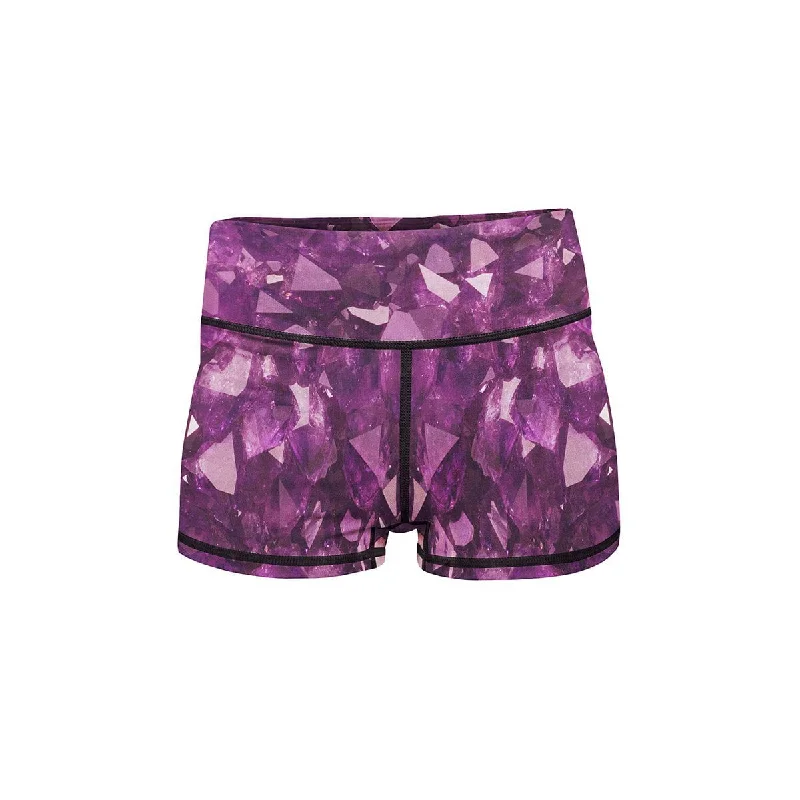 Stretchable Yoga Shorts for Active Women -Amethyst Yoga Shorts