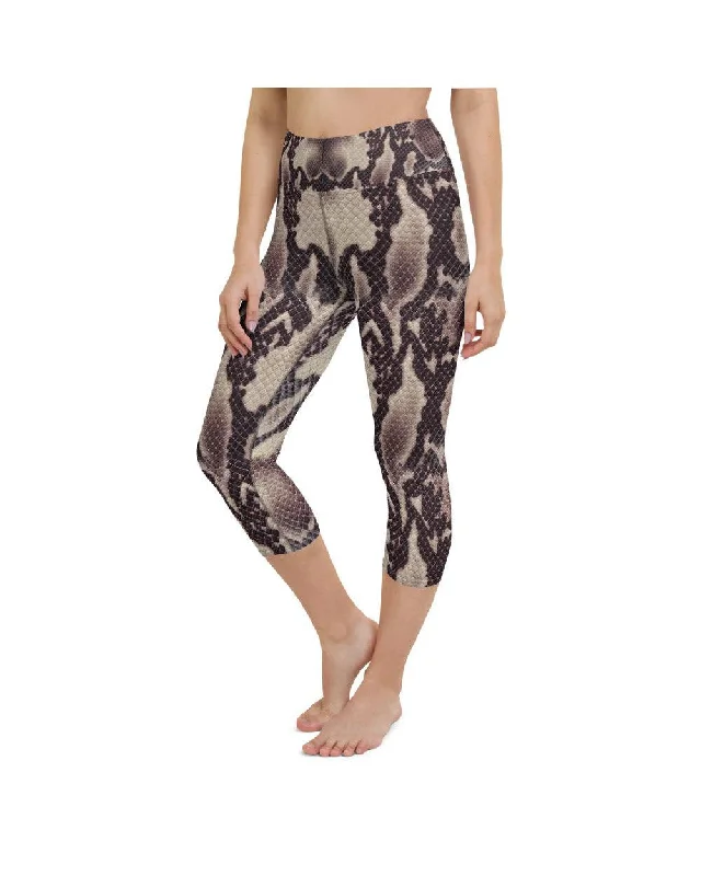 Yoga Pants for Daily Wear -Anaconda Snake Skin Yoga Capris