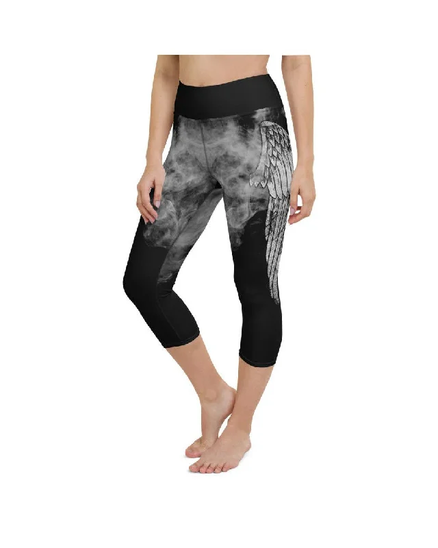 Yoga Pants for Stretch and Power -Angel Wing Yoga Capris