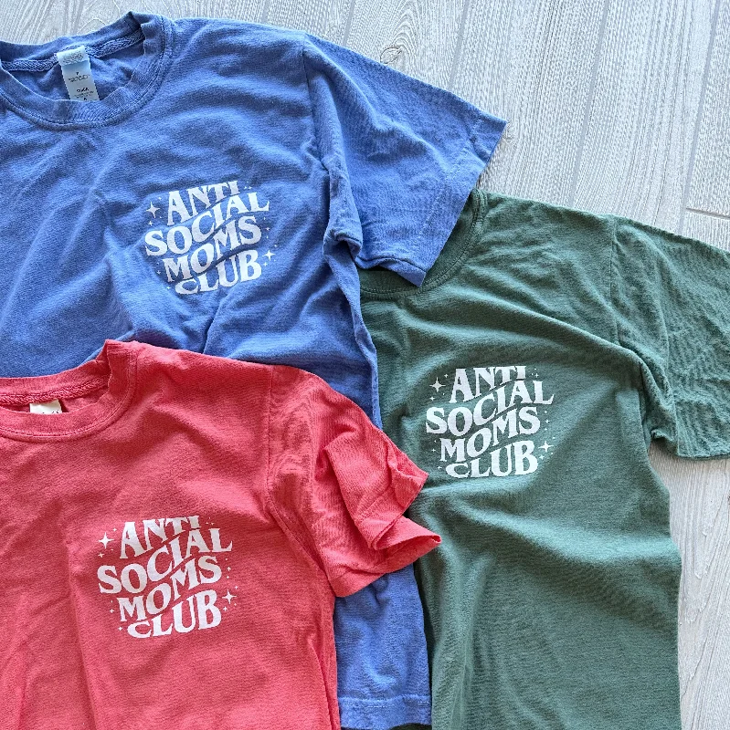 Soft Yoga Tops for Relaxation and Practice -Anti-Social Moms • Garment Dyed Tee