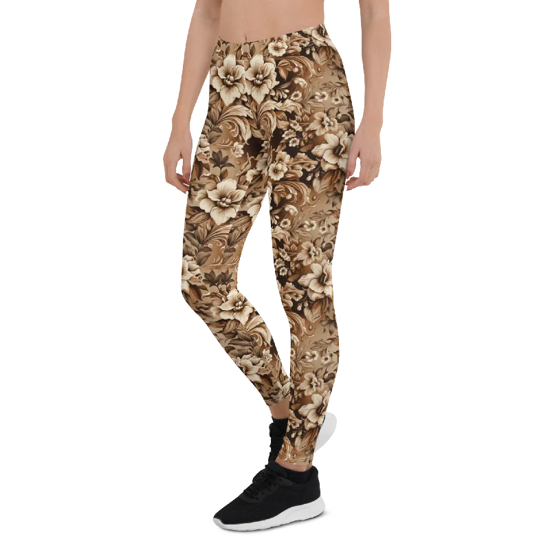 Yoga Pants for Stronger Poses -Antique Flower Leggings